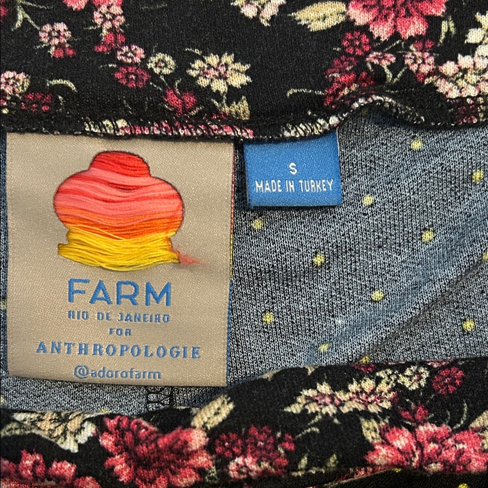 FARM Rio Black Floral Boot Cut Pants - Picture 2 of 2